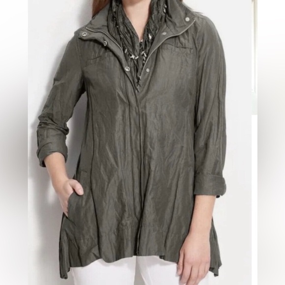 EILEEN FISCHER | rumpled organic cotton coat | size small - Picture 1 of 6